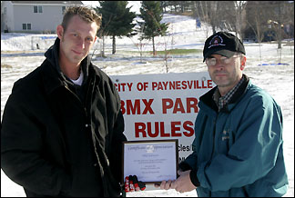 Phil Johnson and Mayor Jeff Thompson