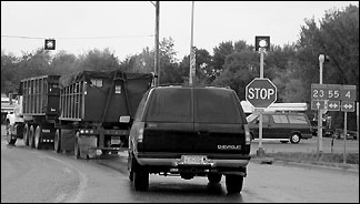 new stop signs at hwy 23 and 55 intersection