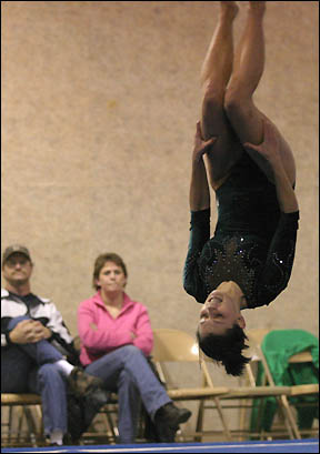 Kayla doing flip