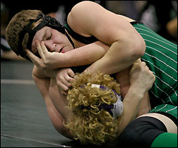 Junior Josh Tabben doing pin