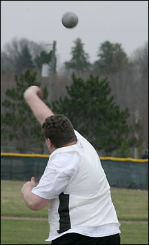 Josh Binsfeld hurling shot put