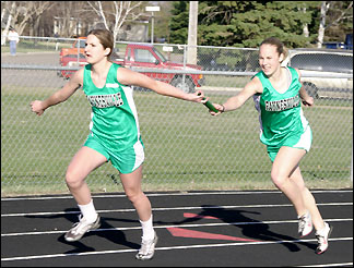 Kacie Wander with the handoff