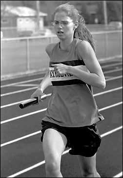 Jen Berg carries the baton for the Bulldogs